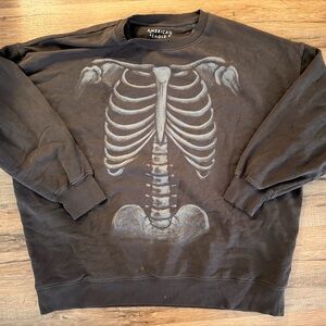 American Eagle Outfitters Black Skeleton Sweatshirt